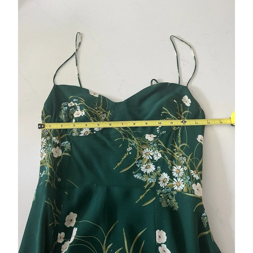 Reformation Size 6 Juliette Dress Green Floral Buena Green - Picture 8 of 9